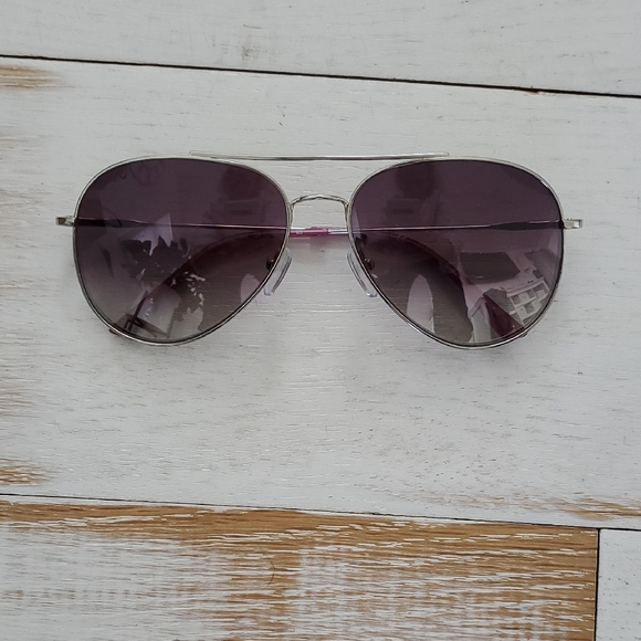 Calvin Klein Accessories - Calvin KLIEN Aviator Sunglasses with Silver Frame and Purple Lenses